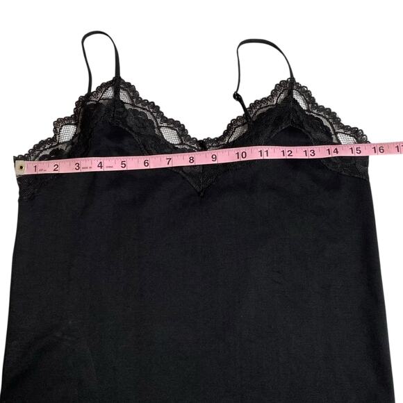 Vintage Bongo Y2K Cami Black Lace Trim Fitted Tank Top Size Large Elena Gilbert - Picture 9 of 10